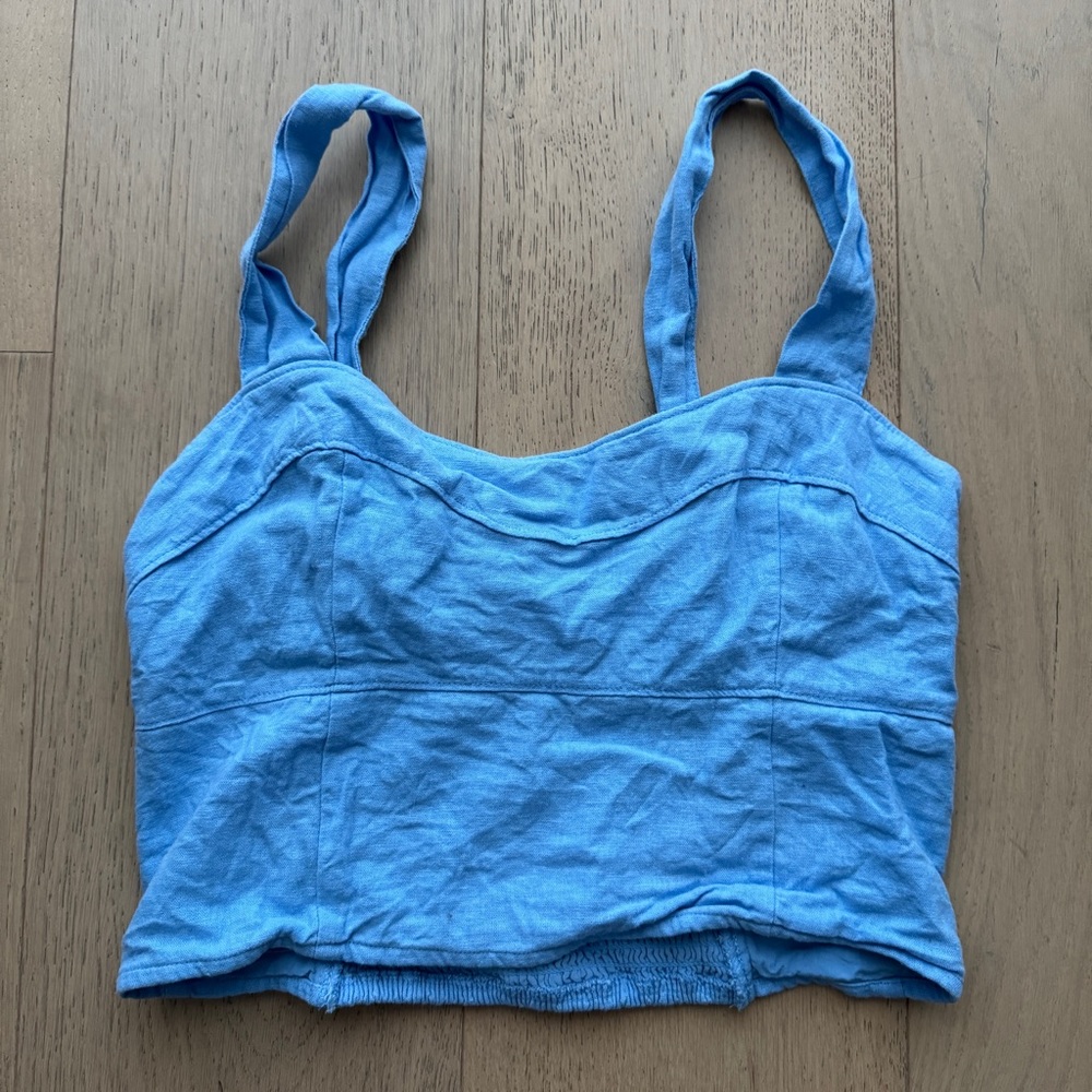 Abercrombie & Fitch Linen Blend Crop Top